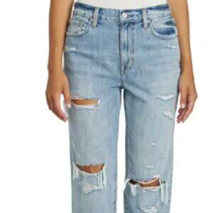 Pistola Presley Ripped High Waist Crop Straight Leg Jeans - Size 25